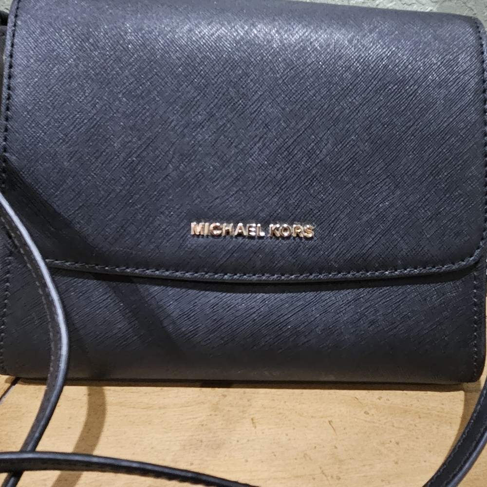 Michael Kors Black Saffiano Leather Crossbody